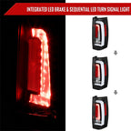2007-2014 Chevrolet Tahoe/Suburban / 2007-2014 GMC Yukon/Yukon Denali LED Sequential Turn Signal Tail Lights  (Matte Black Housing/Clear Lens)