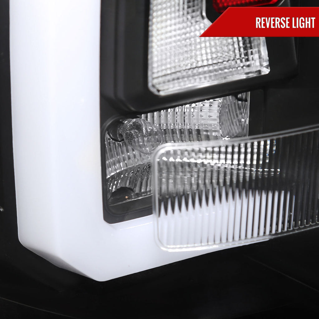 2007-2014 Chevrolet Tahoe/Suburban / 2007-2014 GMC Yukon/Yukon Denali LED Sequential Turn Signal Tail Lights  (Matte Black Housing/Clear Lens)