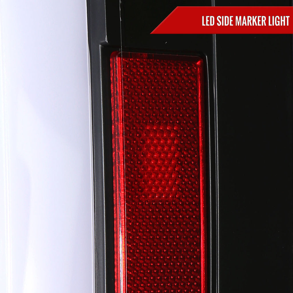 2007-2014 Chevrolet Tahoe/Suburban / 2007-2014 GMC Yukon/Yukon Denali LED Sequential Turn Signal Tail Lights  (Matte Black Housing/Clear Lens)