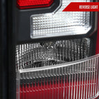 2007-2014 Chevrolet Tahoe/Suburban / 2007-2014 GMC Yukon/Yukon Denali Red LED Sequential Turn Signal Tail Lights  (Matte Black Housing/Clear Lens)