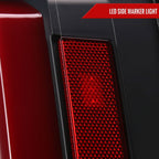 2007-2014 Chevrolet Tahoe/Suburban / 2007-2014 GMC Yukon/Yukon Denali Red LED Sequential Turn Signal Tail Lights  (Matte Black Housing/Clear Lens)