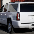 2007-2014 Chevrolet Tahoe/Suburban / 2007-2014 GMC Yukon/Yukon Denali Red LED Sequential Turn Signal Tail Lights  (Matte Black Housing/Clear Lens)