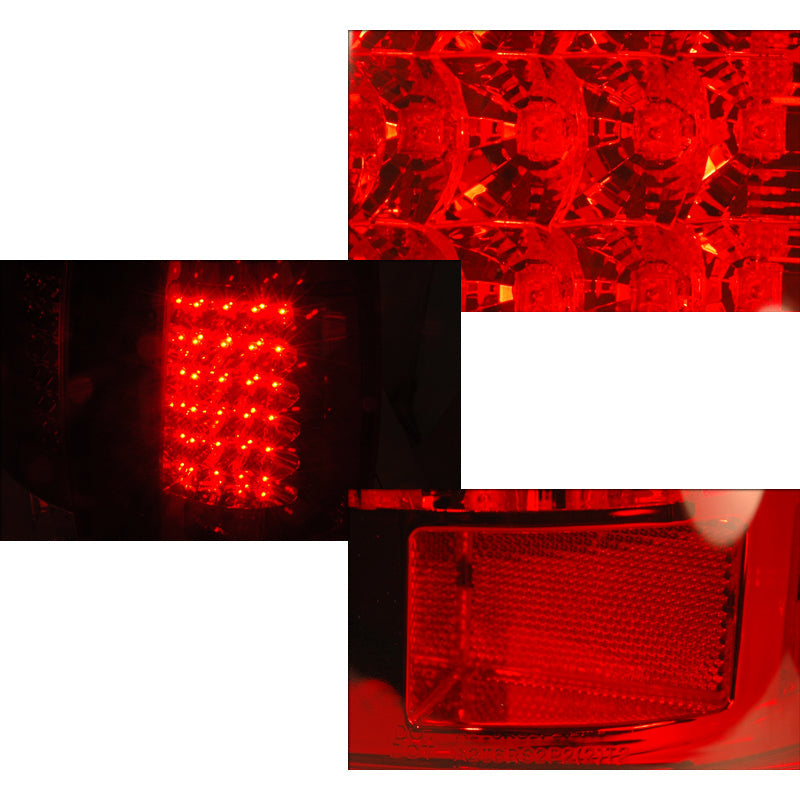 2007-2014 Chevrolet Tahoe/Suburban LED Tail Lights (Chrome Housing/Red Clear Lens)