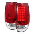 2007-2014 Chevrolet Tahoe/Suburban LED Tail Lights (Chrome Housing/Red Clear Lens)