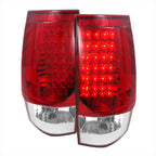 2007-2014 Chevrolet Tahoe/Suburban LED Tail Lights (Chrome Housing/Red Clear Lens)