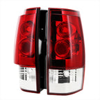 2007-2014 Chevrolet Tahoe/Suburban Tail Lights (Chrome Housing/Red Clear Lens)