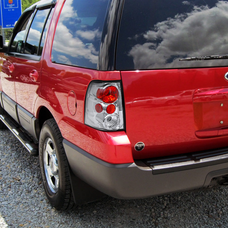 2003-2006 Ford Expedition Tail Lights (Chrome Housing/Clear Lens)