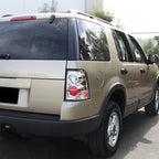 2002-2005 Ford Explorer Tail Lights (Chrome Housing/Clear Lens)