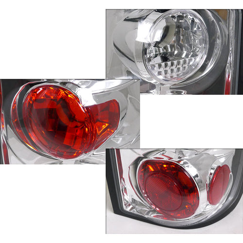 1995-1997 Ford Explorer Tail Lights (Chrome Housing/Clear Lens)