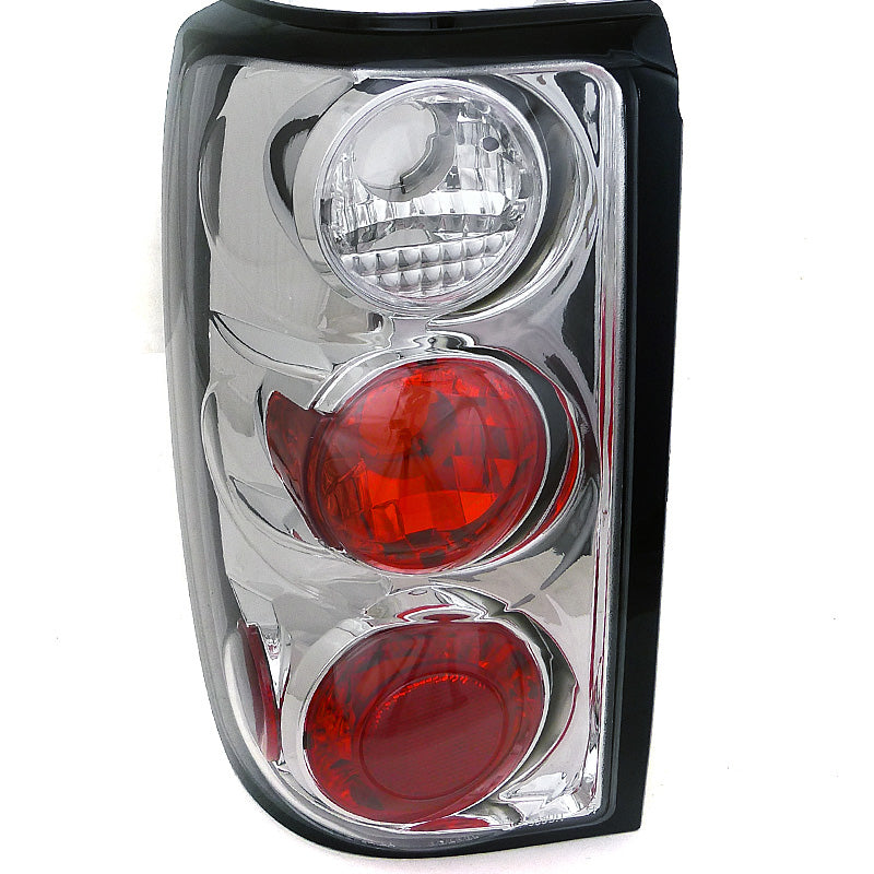 1995-1997 Ford Explorer Tail Lights (Chrome Housing/Clear Lens)