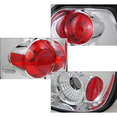 1998-2001 Ford Explorer Mercury Mountaineer Tail Lights (Chrome Housing/Clear Lens)