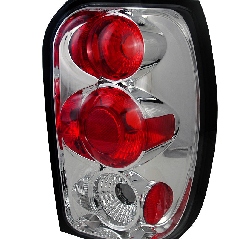 1998-2001 Ford Explorer Mercury Mountaineer Tail Lights (Chrome Housing/Clear Lens)