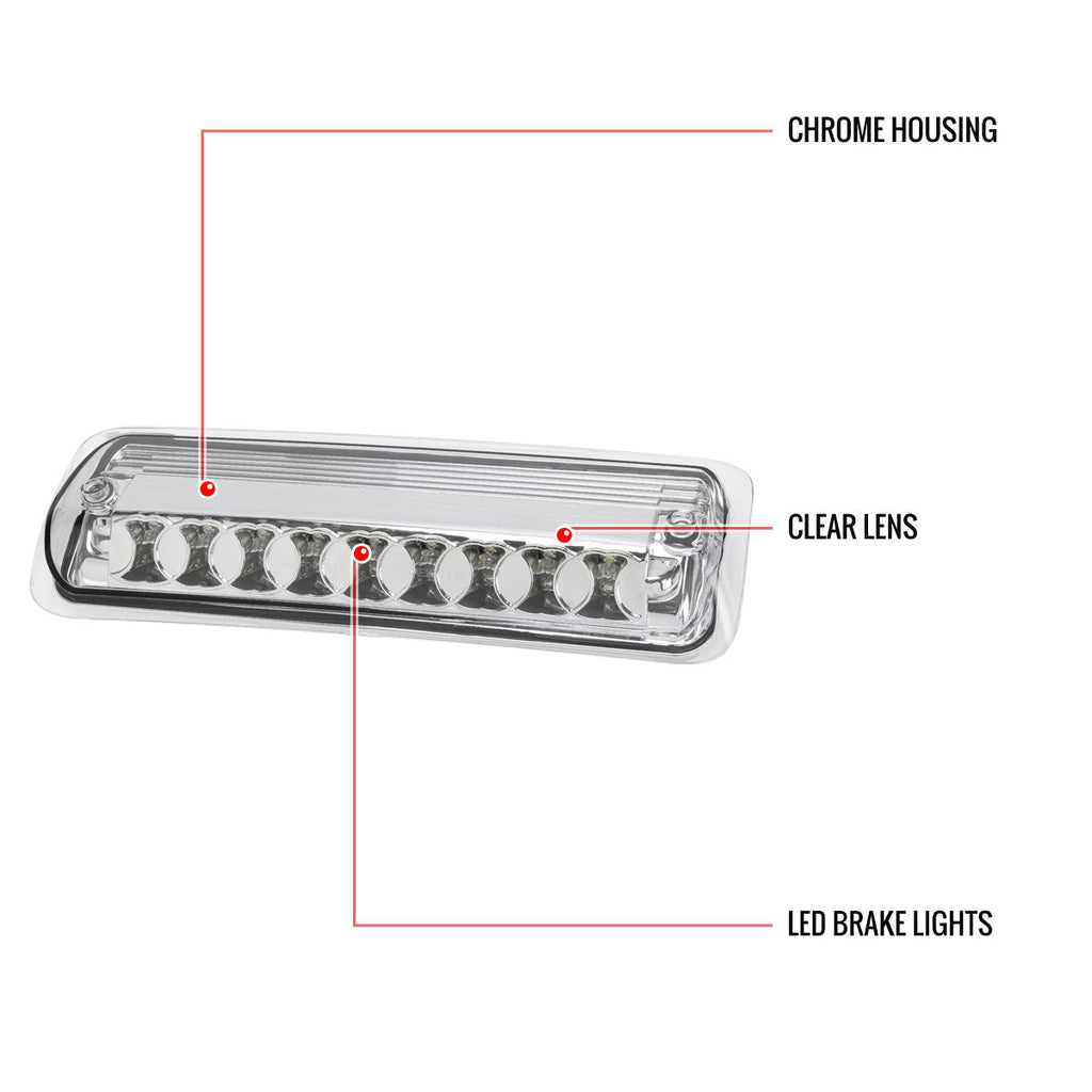 2004-2008 Ford F-150 LED 3rd Brake Light (Chrome Housing/Clear Lens)