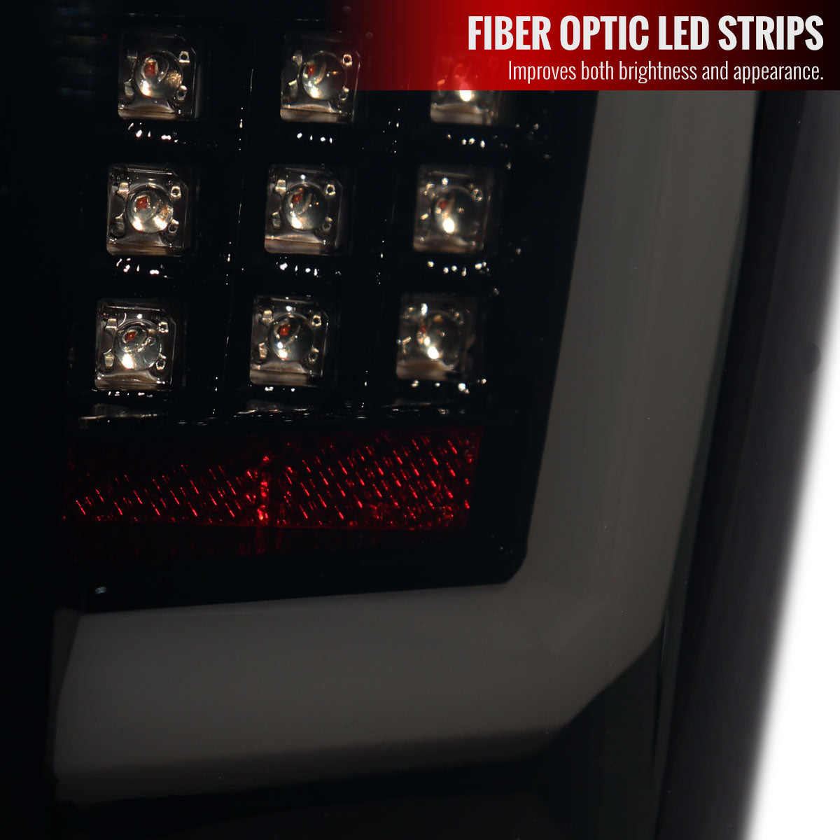 2009-2014 Ford F-150 White C-Bar LED Tail Lights (Glossy Black Housing/Smoked Lens)