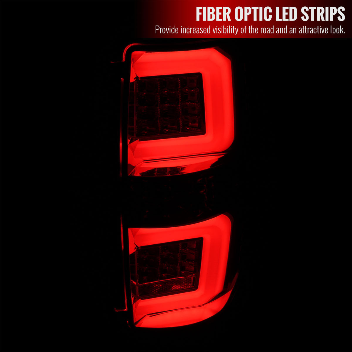 2009-2014 Ford F-150 White C-Bar LED Tail Lights (Chrome Housing/Smoked Lens)