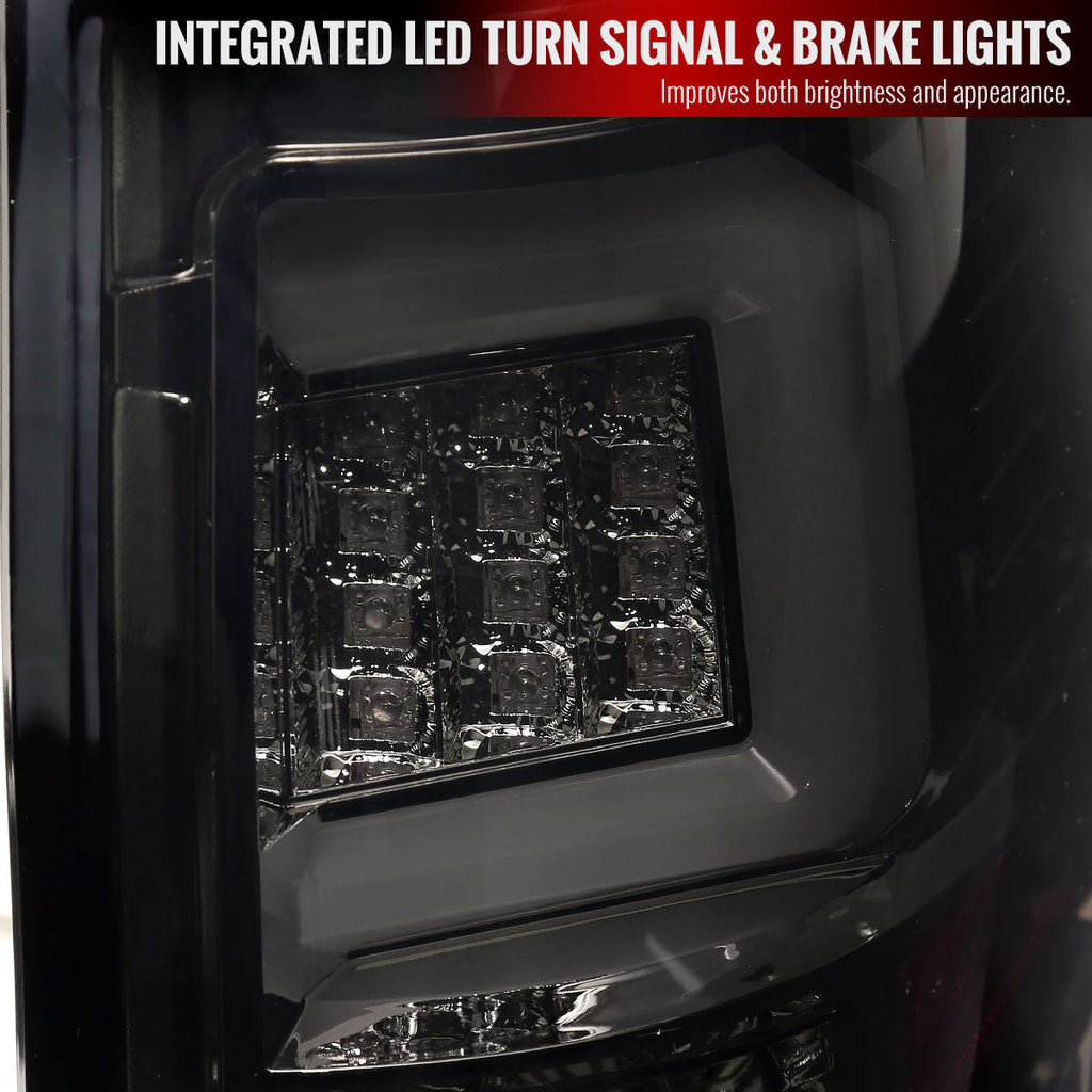 2009-2014 Ford F-150 White C-Bar LED Tail Lights (Chrome Housing/Smoked Lens)