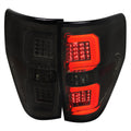 2009-2014 Ford F-150 White C-Bar LED Tail Lights (Chrome Housing/Smoked Lens)