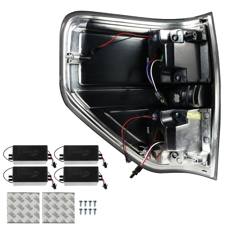2009-2014 Ford F-150 LED Tail Lights - OZ (Chrome Housing/Smoked Lens)