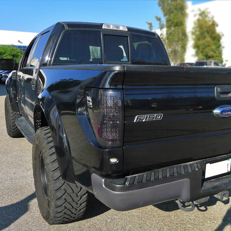 2009-2014 Ford F-150 LED Tail Lights (Chrome Housing/Smoked Lens)