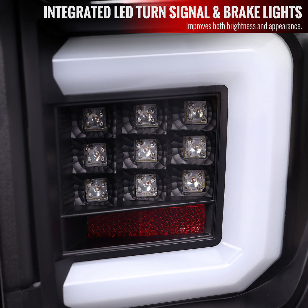 2009-2014 Ford F-150 LED Tail Lights with LED Bar (Matte Black Housing/Clear Lens)