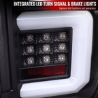 2009-2014 Ford F-150 LED Tail Lights with LED Bar (Matte Black Housing/Clear Lens)