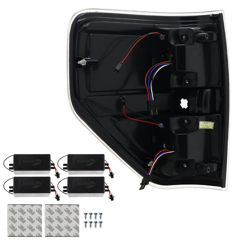 2009-2014 Ford F-150 LED Tail Lights - OZ (Matte Black Housing/Clear Lens)