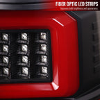 2009-2014 Ford F-150 LED Tail Lights with Red LED Bar (Matte Black Housing/Clear Lens)