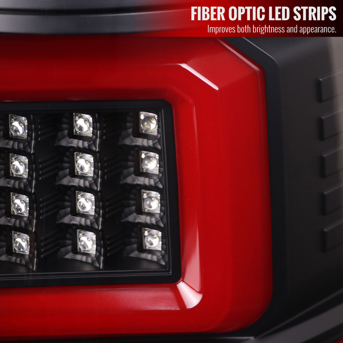 2009-2014 Ford F-150 LED Tail Lights with Red LED Bar (Matte Black Housing/Clear Lens)