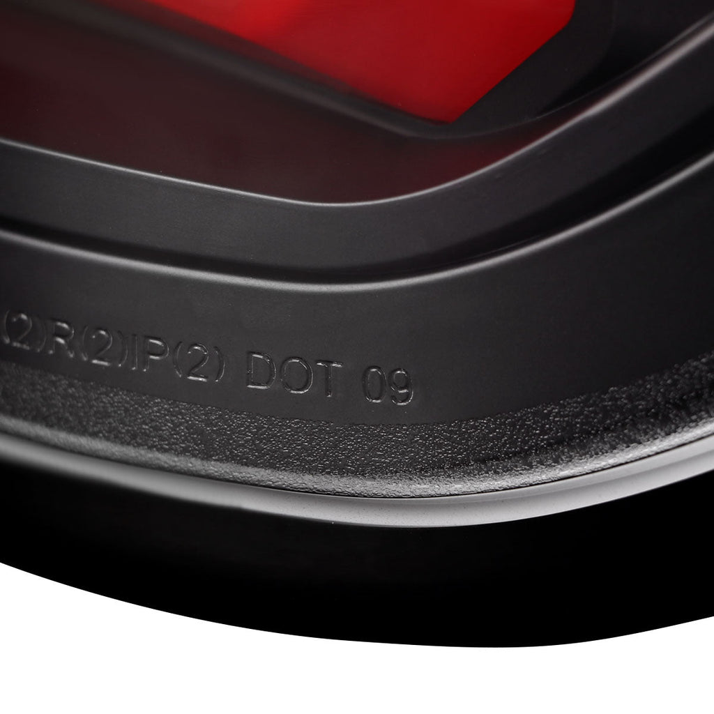 2009-2014 Ford F-150 LED Tail Lights with Red LED Bar (Matte Black Housing/Clear Lens)