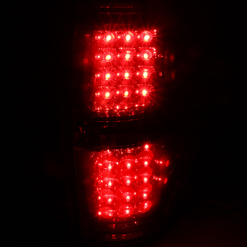 2009-2014 Ford F-150 LED Tail Lights - OZ (Chrome Housing/Red Clear Lens)