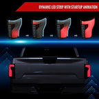 2015-2017 Ford F-150 Sequential Turn Signal Animated White LED Bar Tail Lights (Black Housing/Smoked Lens)