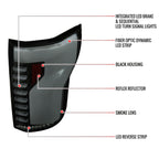 2015-2017 Ford F-150 Sequential Turn Signal Animated White LED Bar Tail Lights (Black Housing/Smoked Lens)