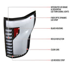 2015-2017 Ford F-150 Sequential Turn Signal Animated White LED Bar Tail Lights (Matte Black Housing/Clear Lens)