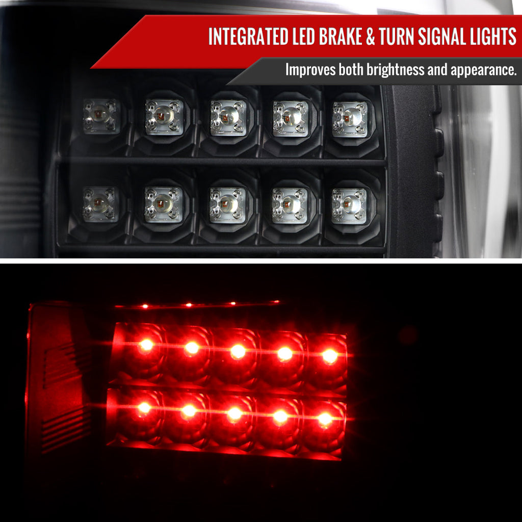 2015-2017 Ford F-150 V2 LED Tail Lights (Matte Black Housing/Clear Lens)
