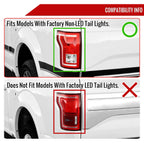 2015-2017 Ford F-150 Factory Style Replacement Tail Light Assembly (Chrome Housing/Red Clear Lens)