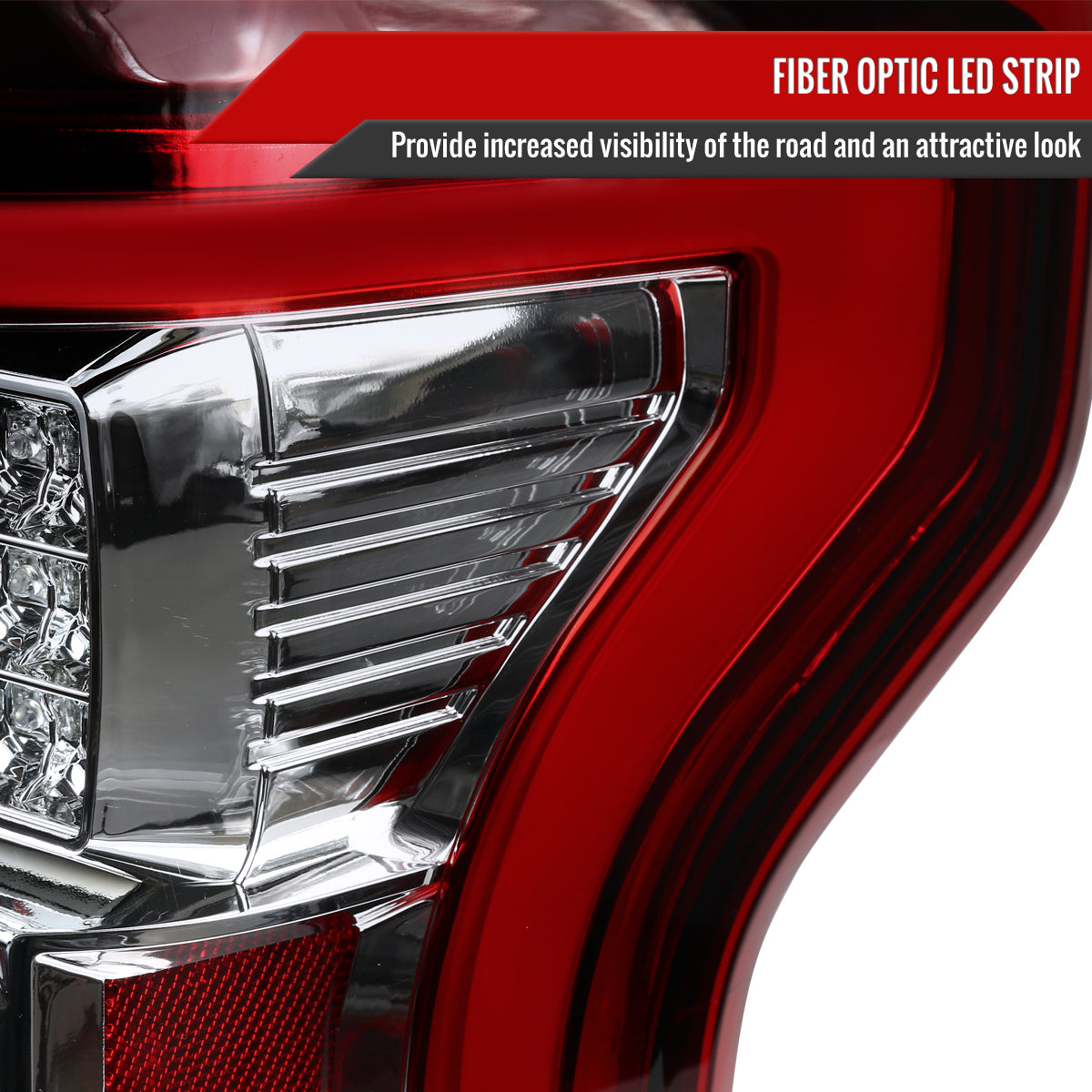2015-2017 Ford F-150 LED Tail Lights (Chrome Housing/Red Lens)