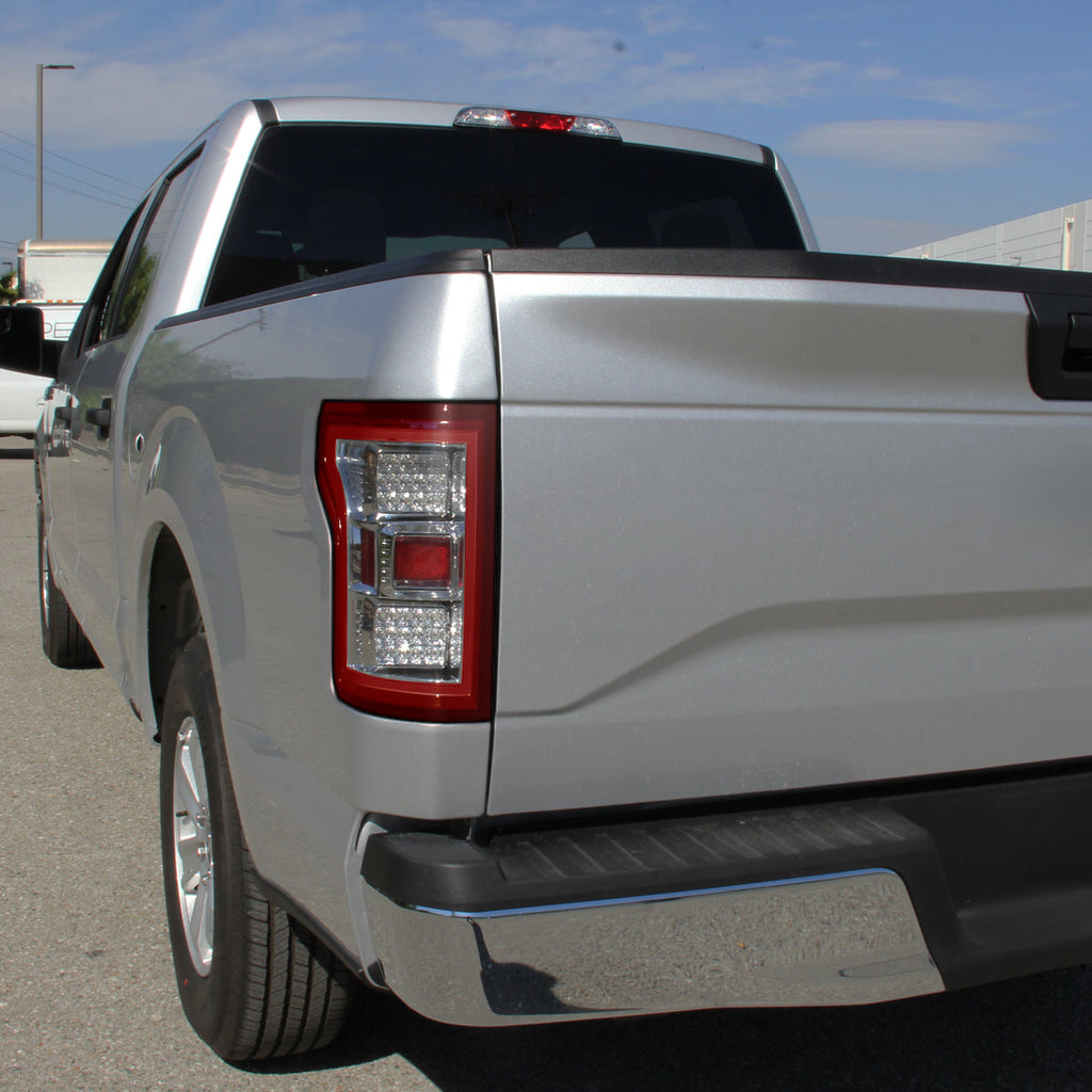 2015-2017 Ford F-150 LED Tail Lights (Chrome Housing/Red Lens)
