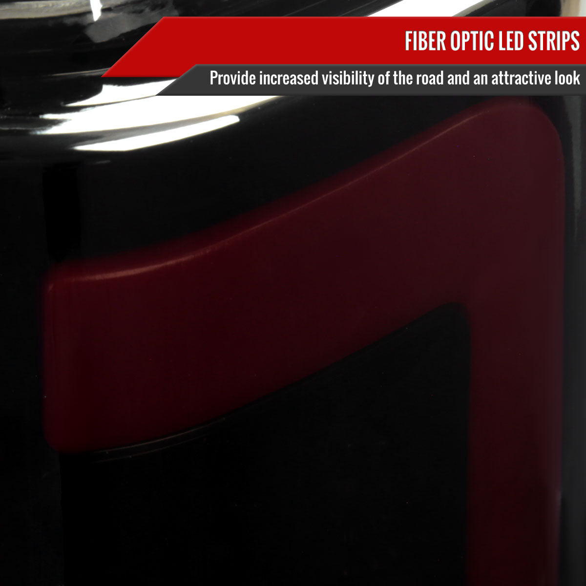2015-2020 Ford F-150 Red LED Bar Tail Light Assembly (Glossy Black Housing/Smoked Lens)