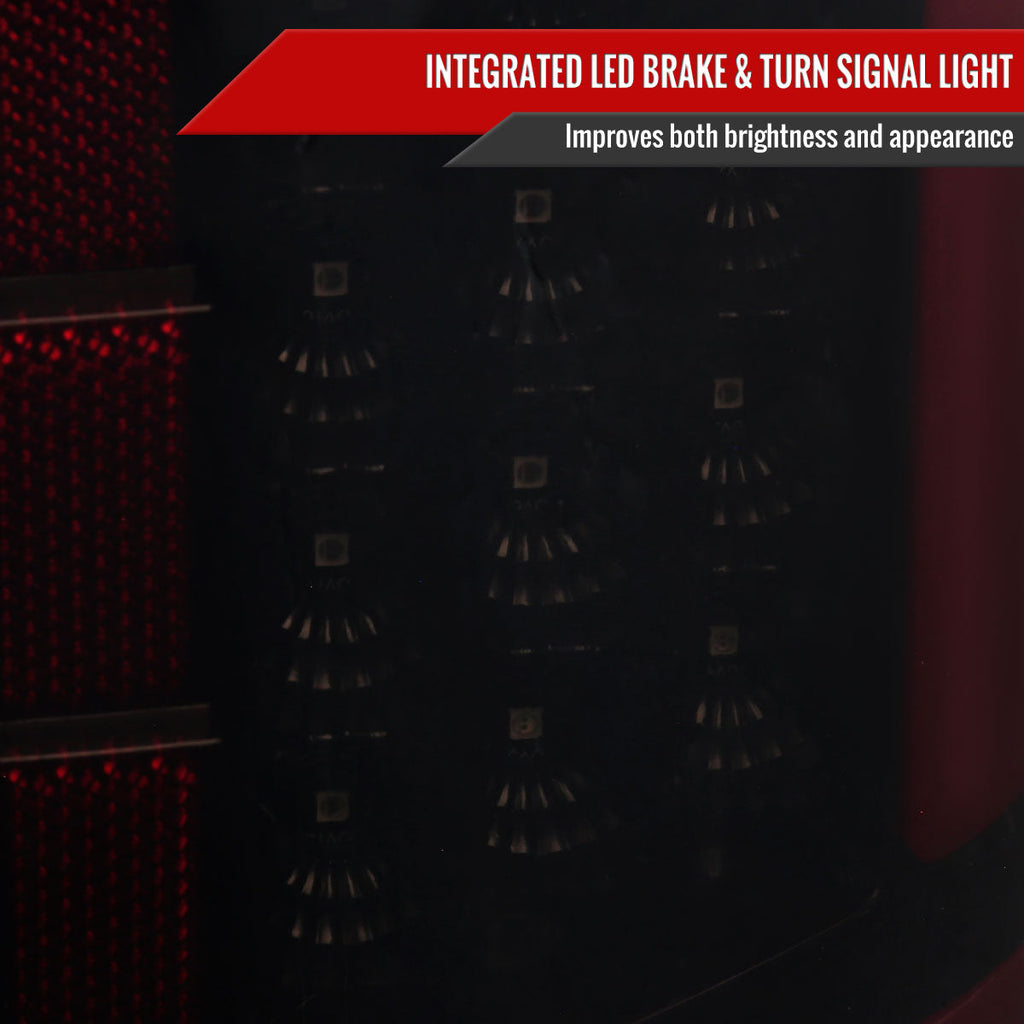 2015-2020 Ford F-150 Red LED Bar Tail Light Assembly (Glossy Black Housing/Smoked Lens)
