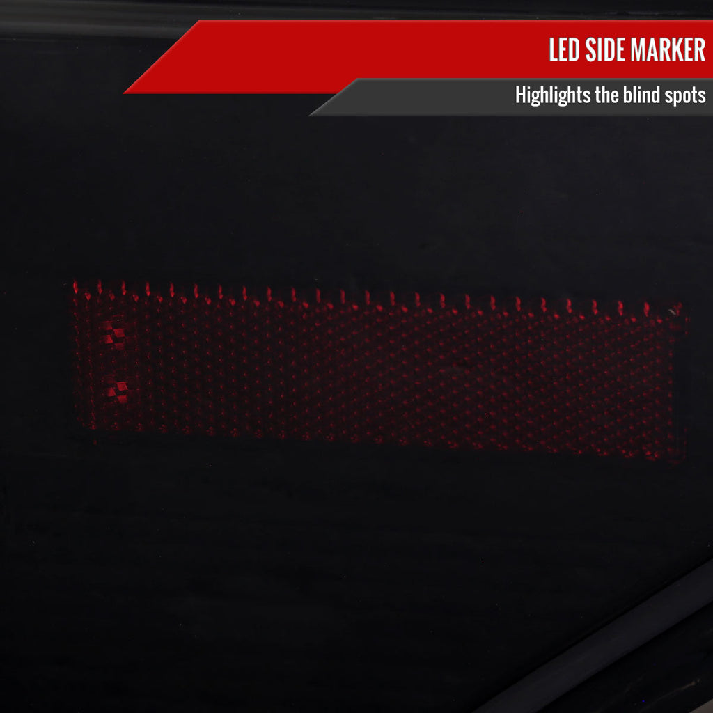 2015-2020 Ford F-150 Red LED Bar Tail Light Assembly (Glossy Black Housing/Smoked Lens)