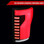 2015-2017 Ford F-150 Sequential Turn Signal Animated Red LED Bar Tail Lights (Black Housing/Smoked Lens)