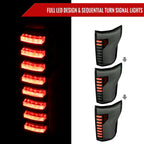 2018-2020 Ford F-150 Sequential Turn Signal Animated White LED Bar Tail Lights (Black Housing/Smoked Lens)