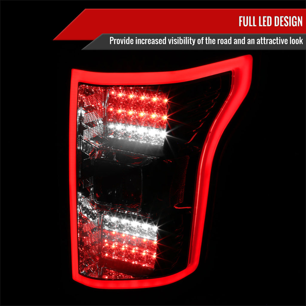 2018-2020 Ford F-150 LED Tail Lights (Chrome Housing/Smoked Lens)