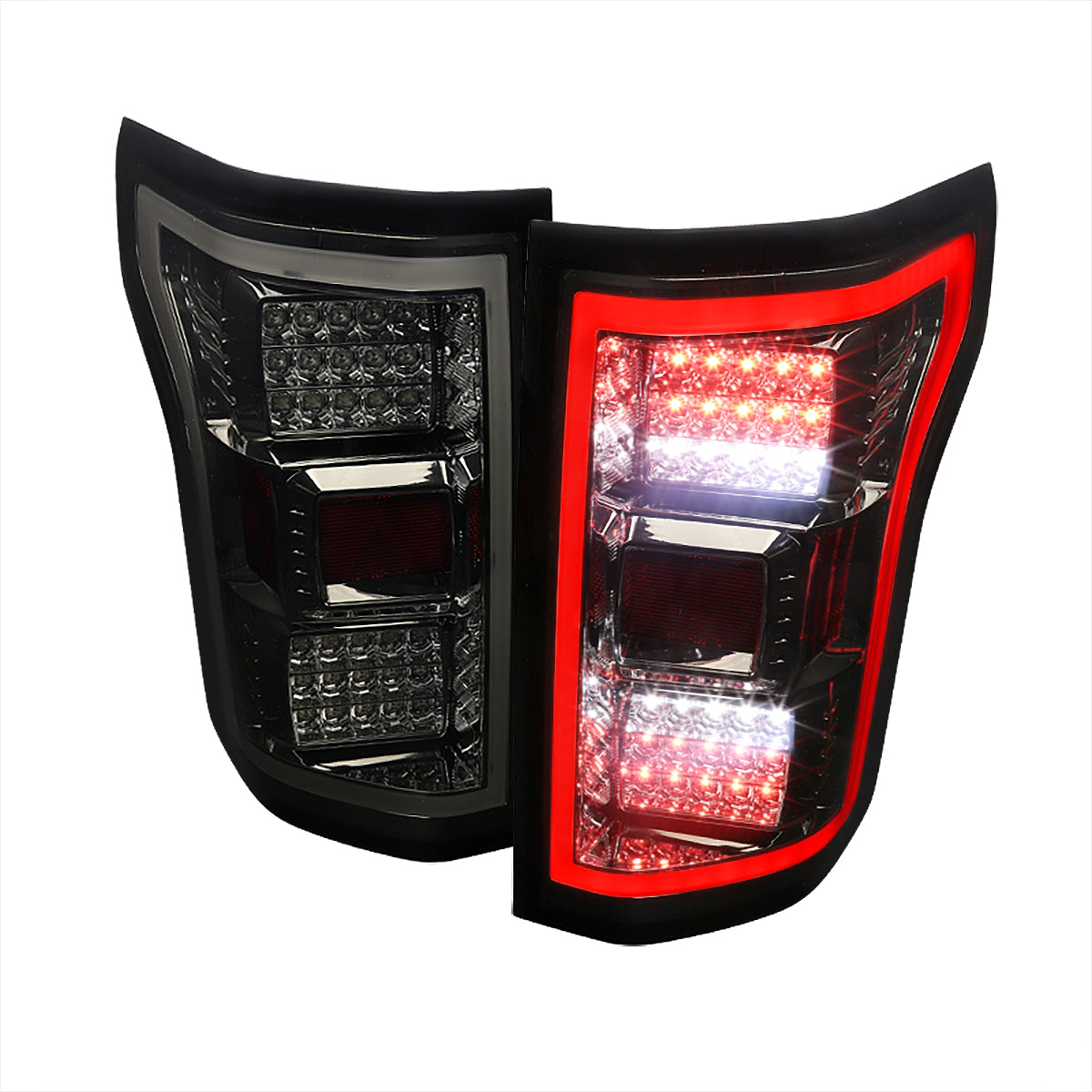 2018-2020 Ford F-150 LED Tail Lights (Chrome Housing/Smoked Lens)
