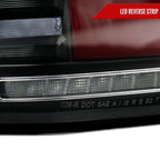 2018-2020 Ford F-150 Sequential Turn Signal Animated Red LED Bar Tail Lights (Matte Black Housing/Clear Lens)