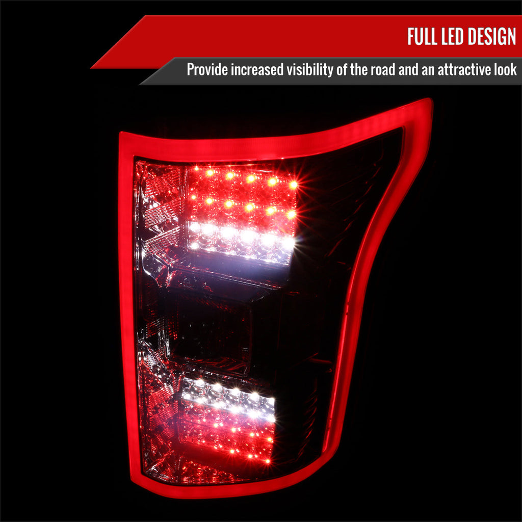 2018-2020 Ford F-150 LED Tail Lights (Chrome Housing/Red Smoked Lens)