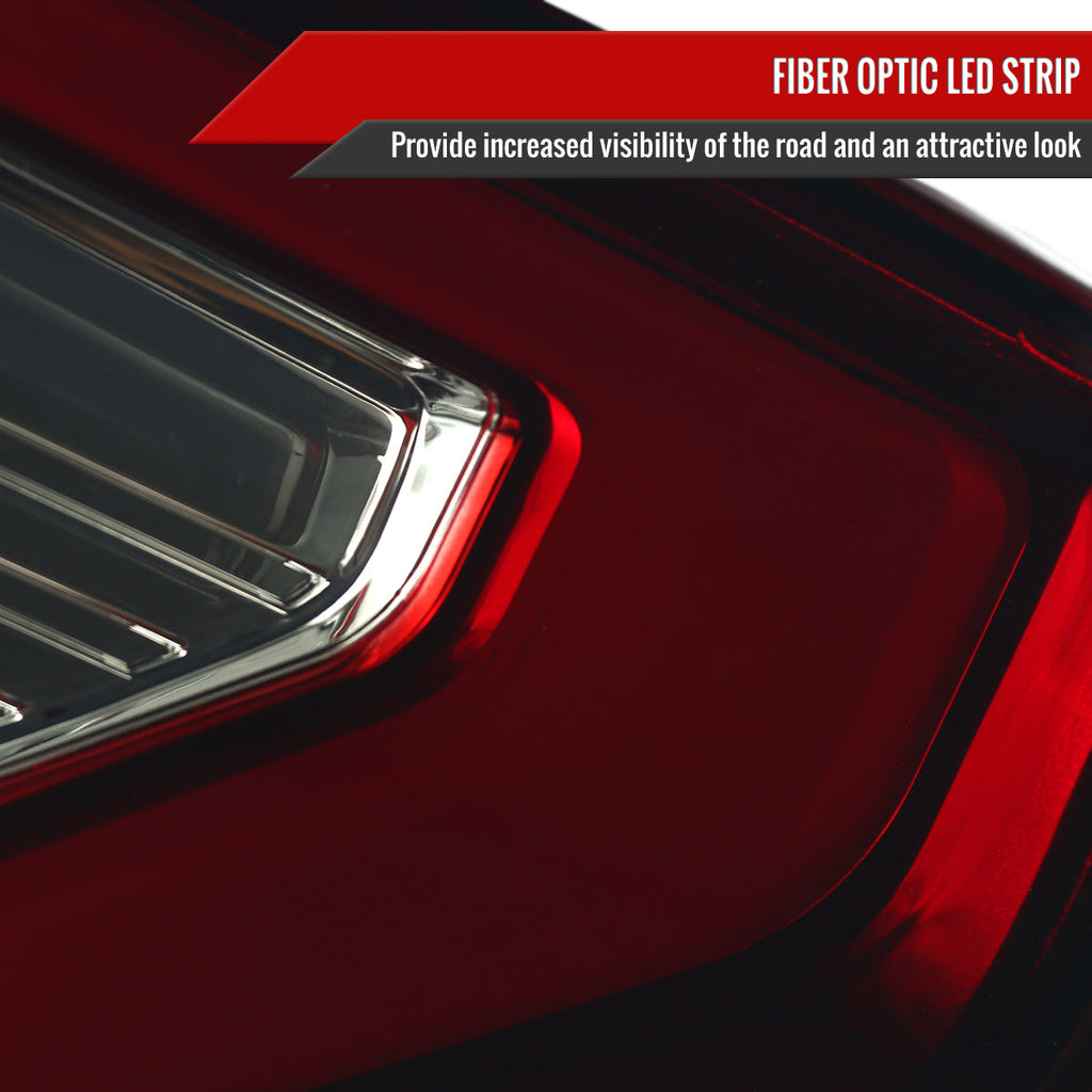 2018-2020 Ford F-150 LED Tail Lights (Chrome Housing/Red Smoked Lens)