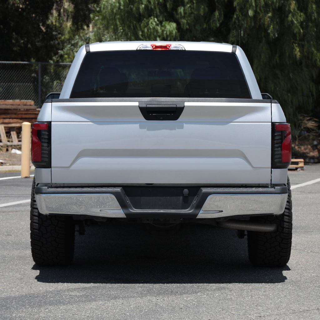 2018-2020 Ford F-150 Sequential Turn Signal Animated Red LED Bar Tail Lights (Black Housing/Smoked Lens)