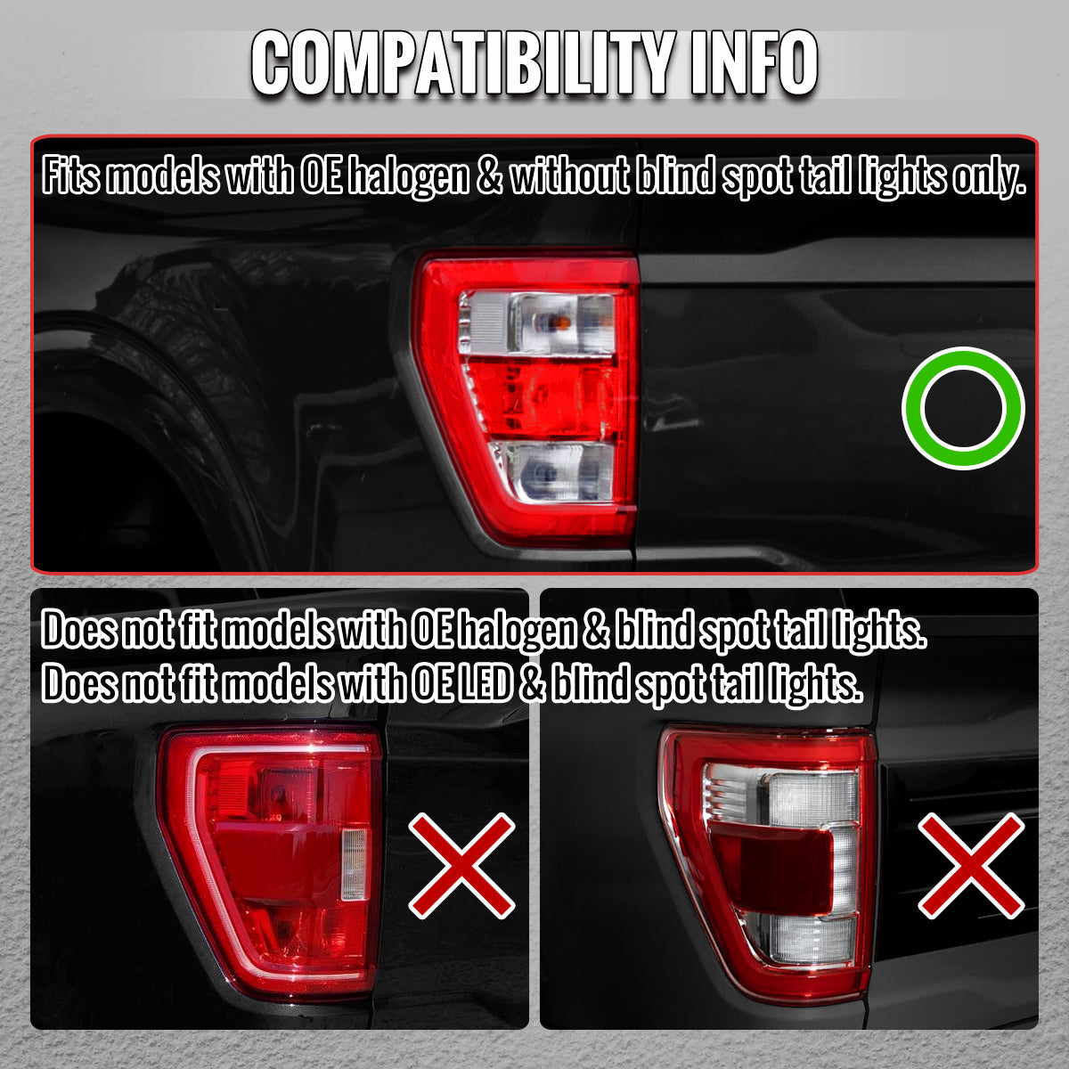 2021??‚??2023 Ford F-150 LED Tail Lights w/ Switchback Sequential Turn Signals (Glossy Black Housing / Smoked Lens)