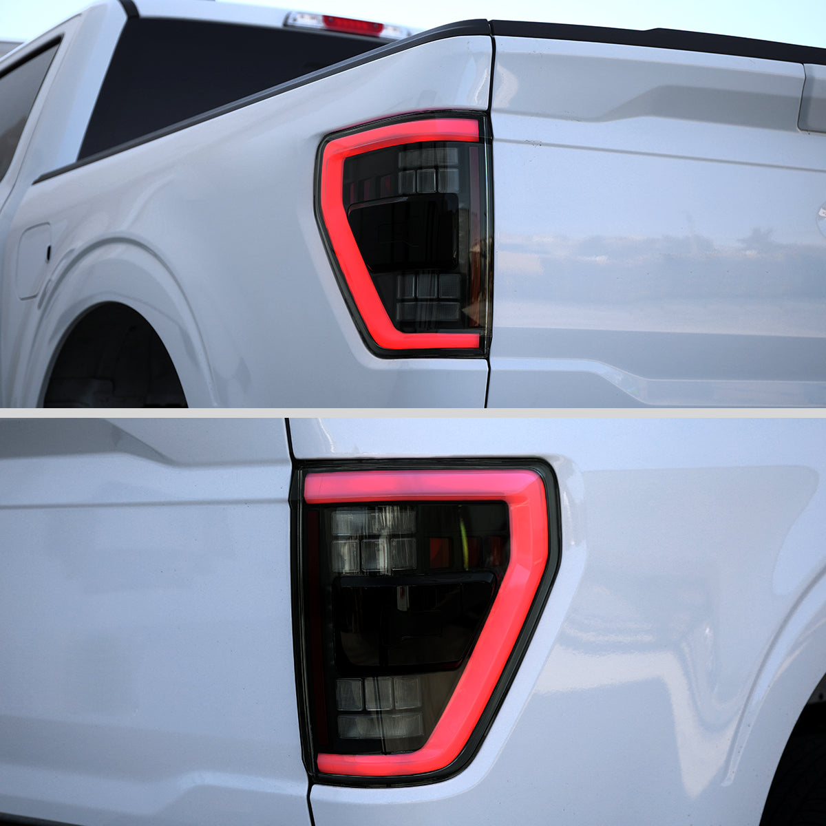 2021??‚??2023 Ford F-150 LED Tail Lights w/ Switchback Sequential Turn Signals (Glossy Black Housing / Smoked Lens)